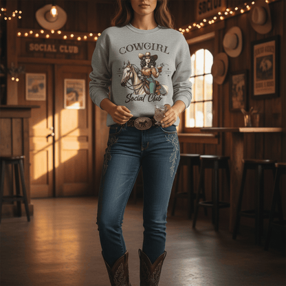 cowgirl social club western sweatshirt gift idea packaging and presentation