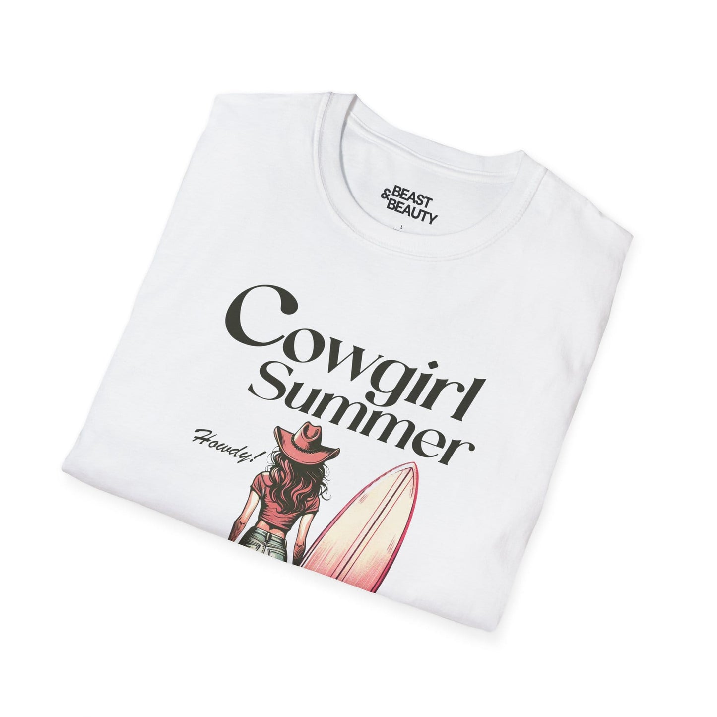 cowgirl summer t-shirt modelled beach style western graphic tee