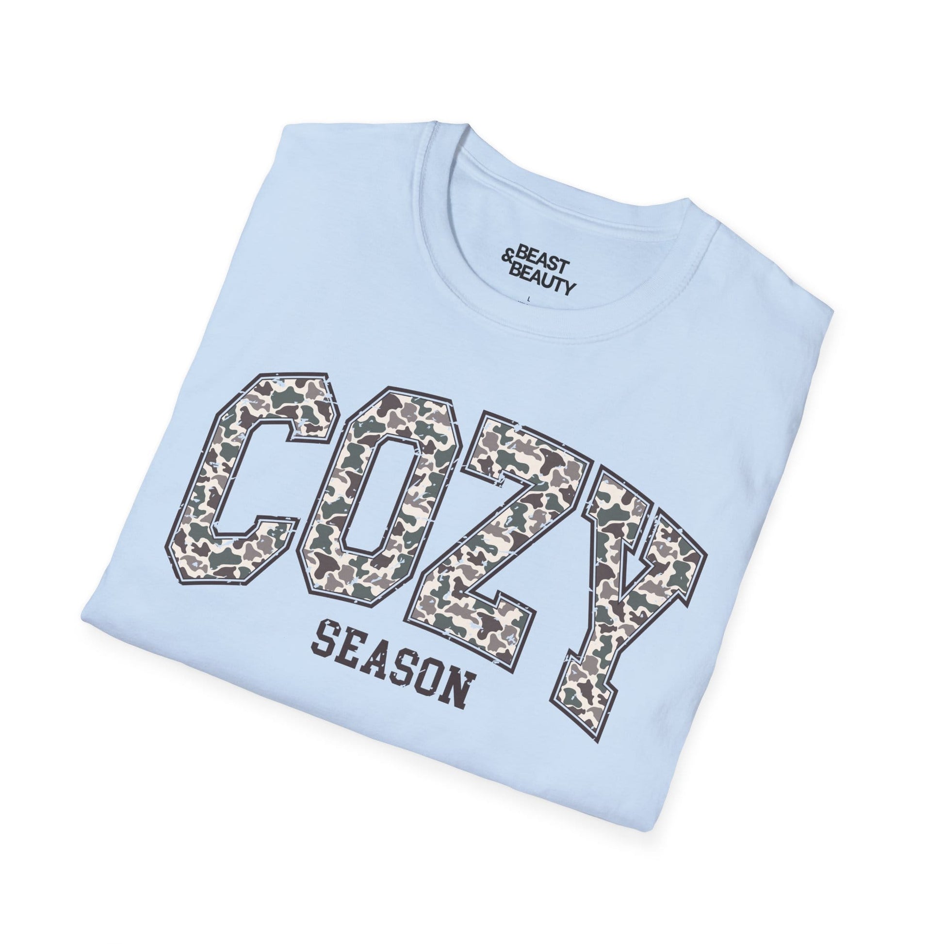 cozy season leopard print t-shirt detail view autumn statement tee