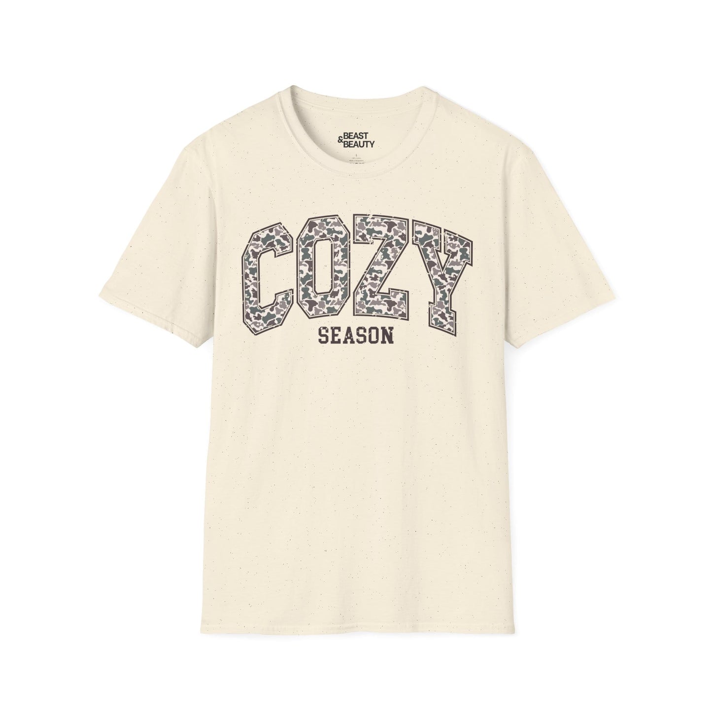 natural t-shirt with cozy season leopard print autumn graphic