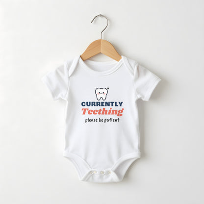 Currently Teething funny baby grow