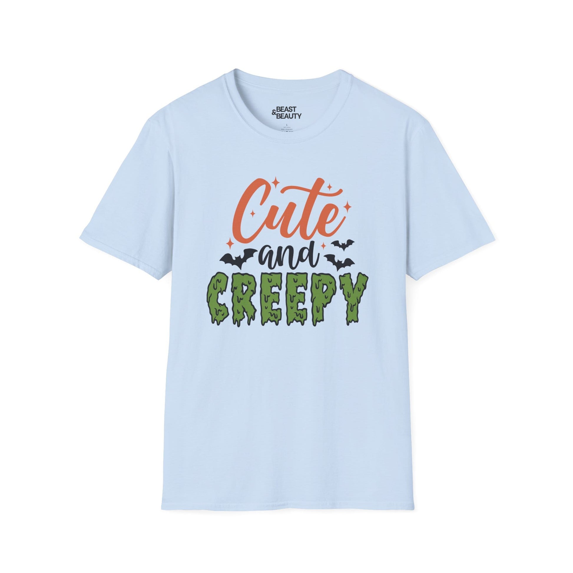 sport grey t-shirt with cute and creepy halloween slogan print