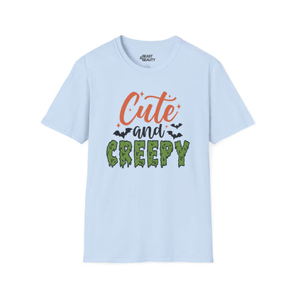 sport grey t-shirt with cute and creepy halloween slogan print