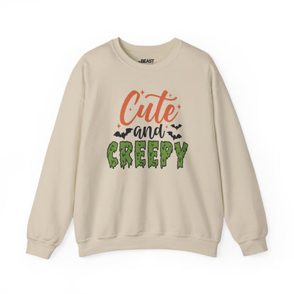 sand sweatshirt with cute and creepy halloween bats typography design