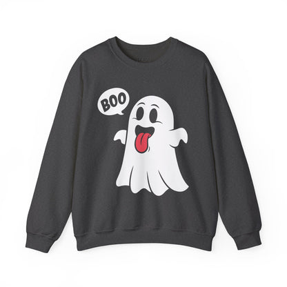 dark heather sweatshirt with cute boo ghost Halloween print