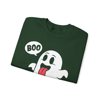 Cute Boo Ghost Halloween Sweatshirt - funny sweatshirt by Cheeky Business