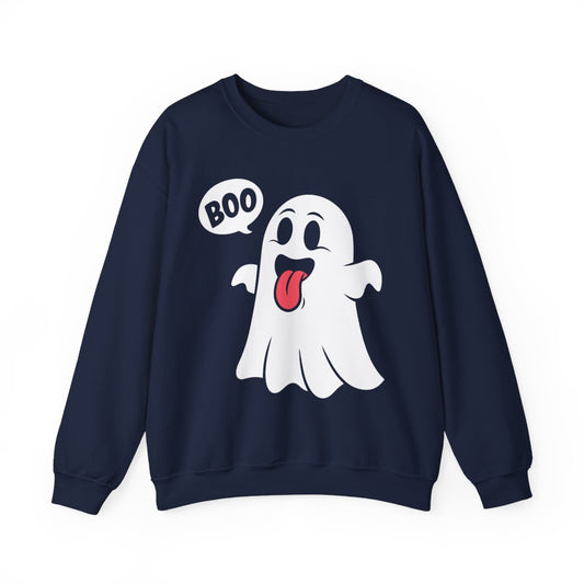 Cute Boo Ghost Halloween Sweatshirt - funny sweatshirt by Cheeky Business
