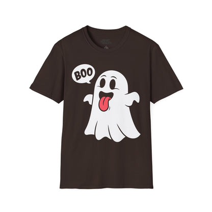 royal blue t-shirt with cute cartoon ghost boo halloween print