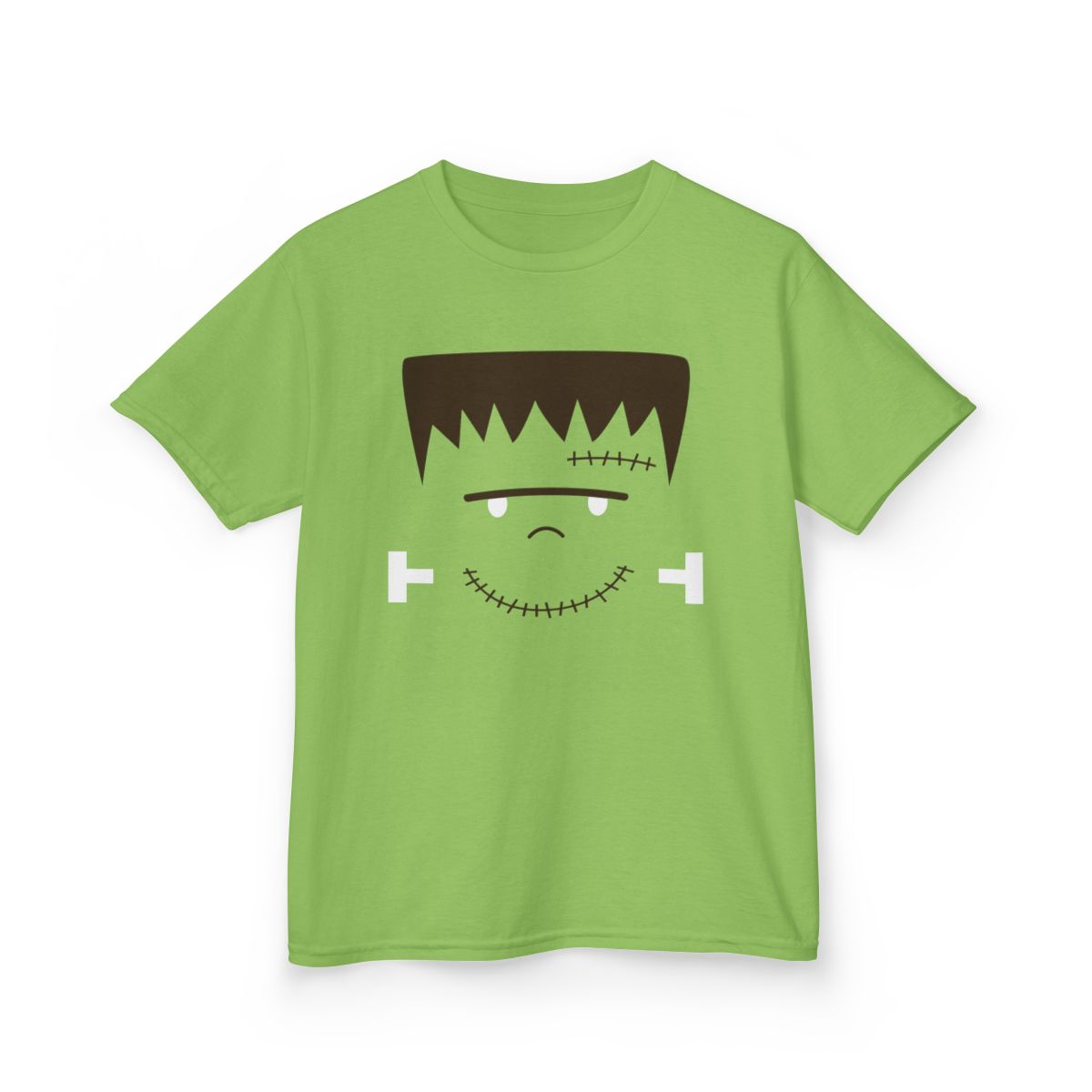 Cute Frankenstein Face Halloween Kids T-Shirt - funny t-shirt by Cheeky Business