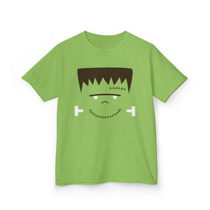 Cute Frankenstein Face Halloween Kids T-Shirt - funny t-shirt by Cheeky Business