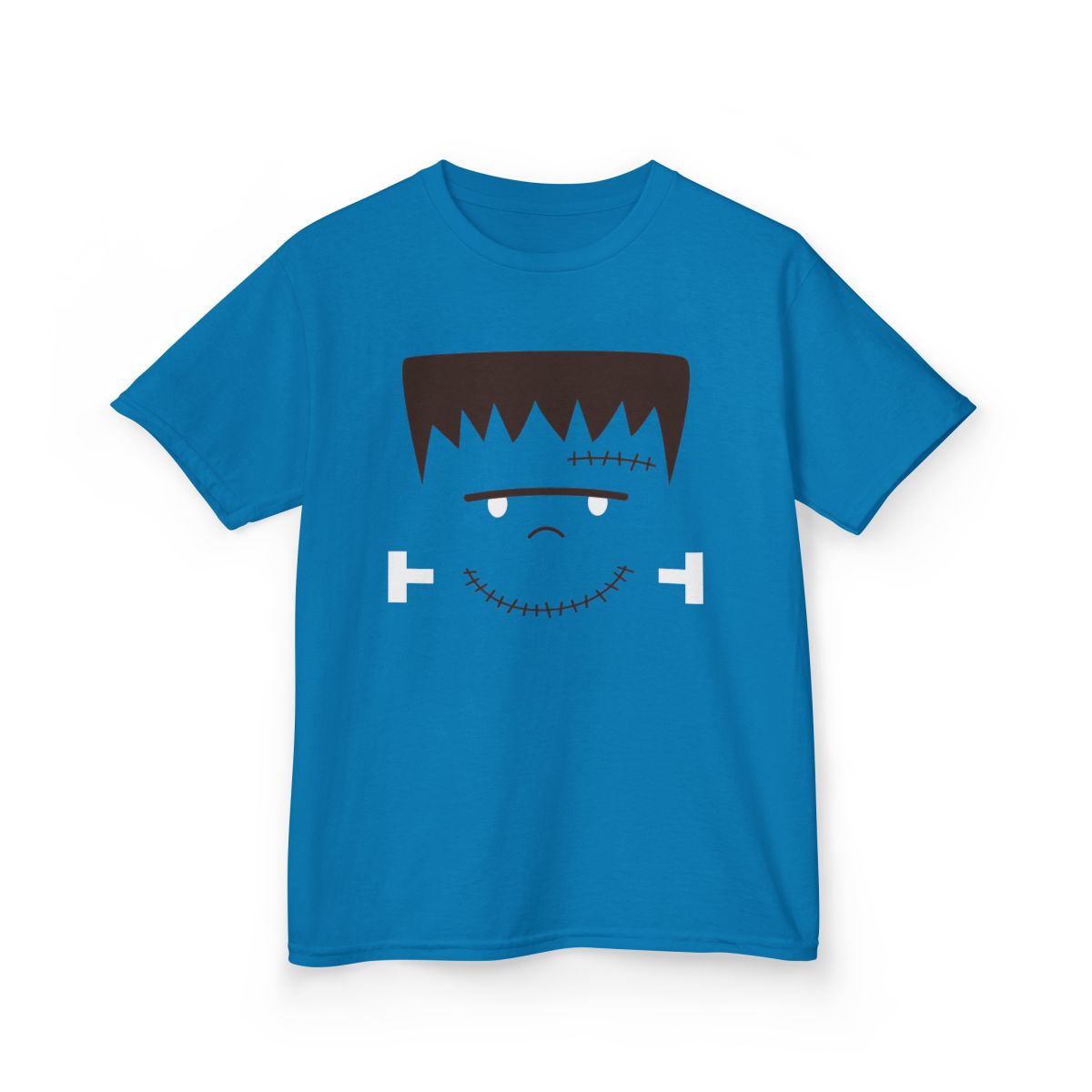 Cute Frankenstein Face Halloween Kids T-Shirt - funny t-shirt by Cheeky Business