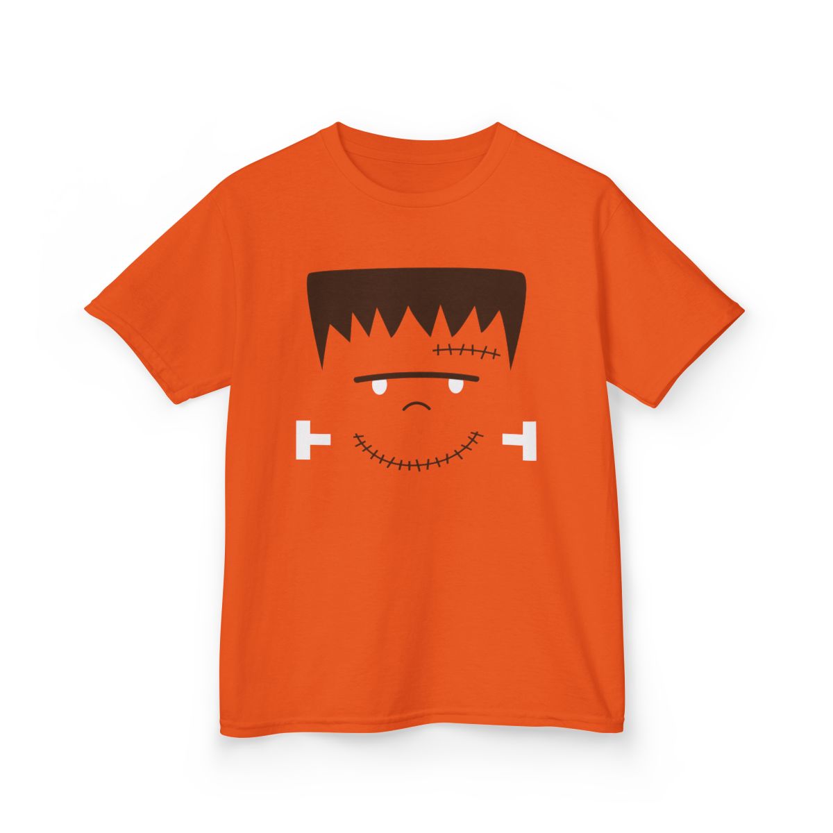 Cute Frankenstein Face Halloween Kids T-Shirt - funny t-shirt by Cheeky Business