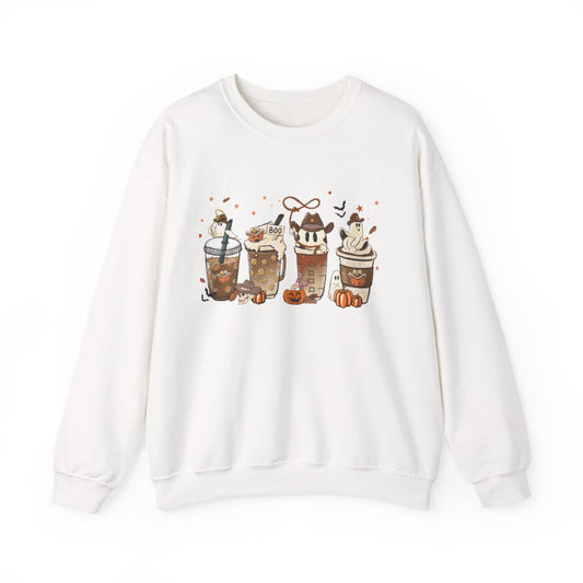 Cute Halloween Coffee Ghost Sweatshirt - funny sweatshirt by Cheeky Business