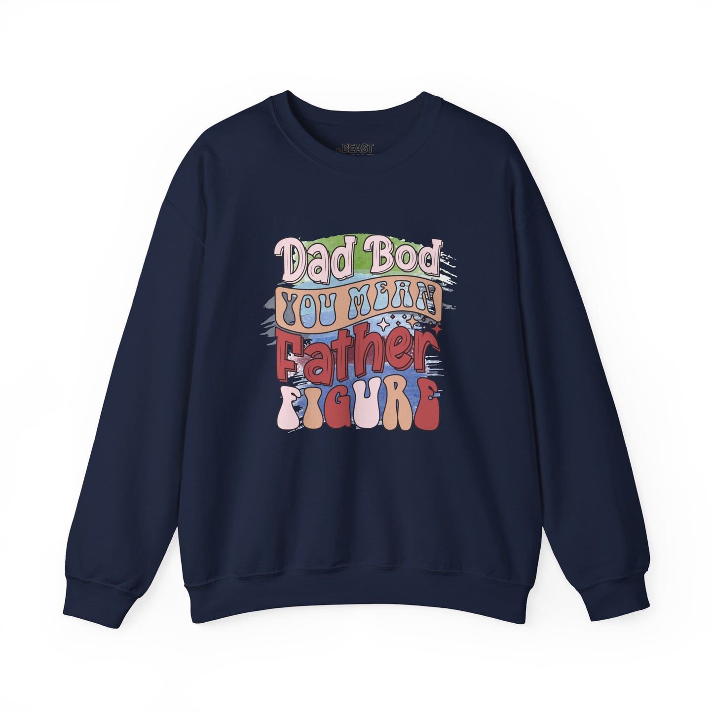 navy sweatshirt with dad bod you mean father figure humorous gift for dad