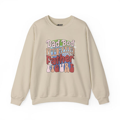 sand sweatshirt with dad bod you mean father figure novelty dad gift print