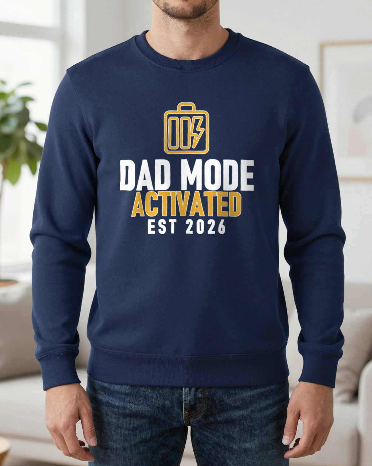 Dad Mode Activated Funny Dad T-Shirt & Sweatshirt worn