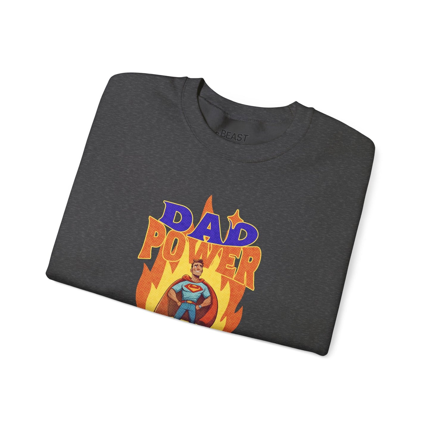 Dad Power On sweatshirt lifestyle view funny novelty dad gift