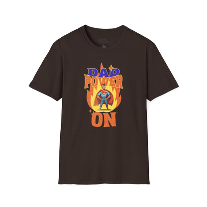 dad power on superhero t-shirt for dads dark chocolate t-shirt Father's Day gift idea