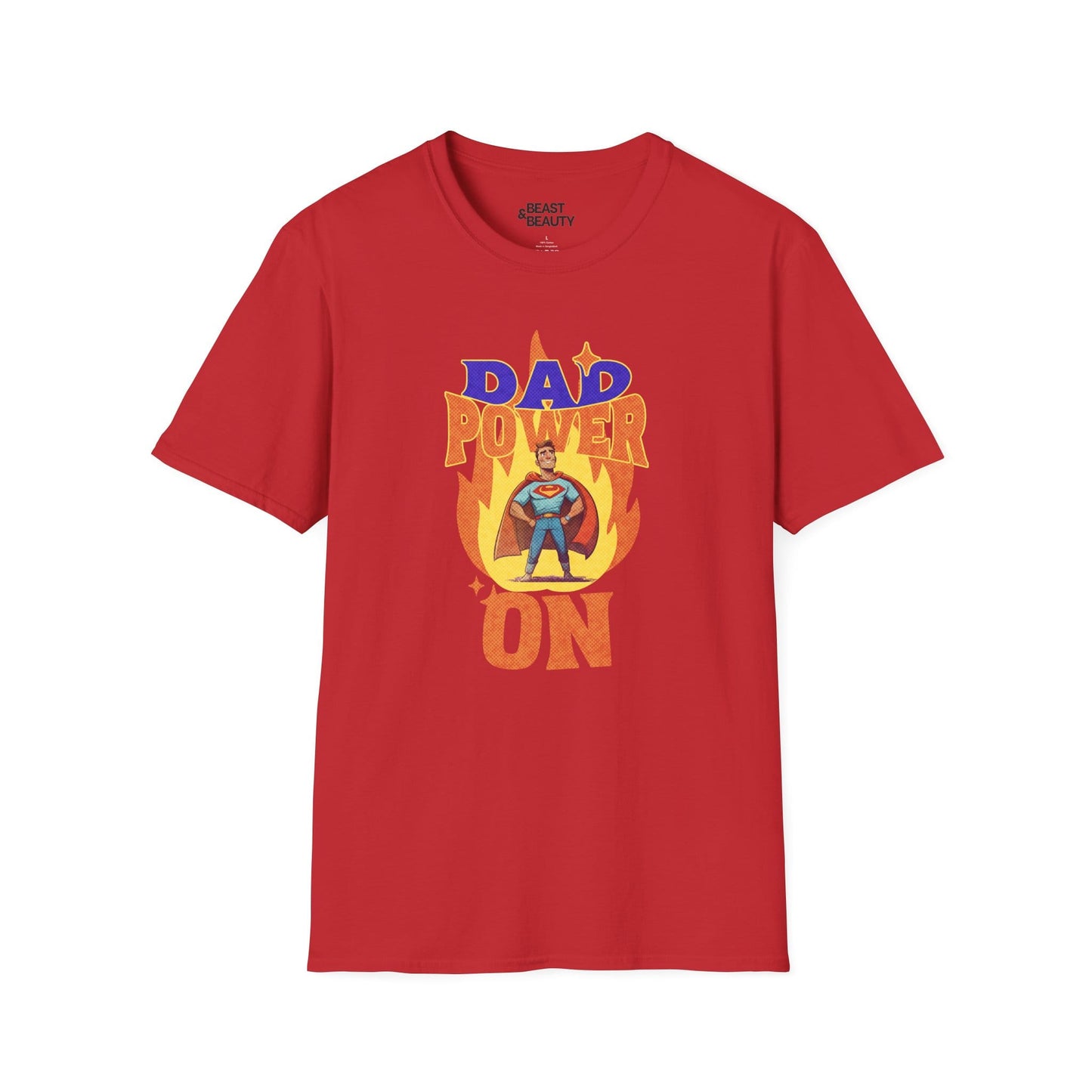 dad power on superhero t-shirt for dads red t-shirt Father's Day gift idea