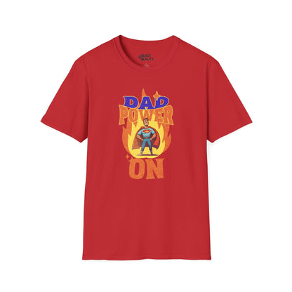 dad power on superhero t-shirt for dads red t-shirt Father's Day gift idea