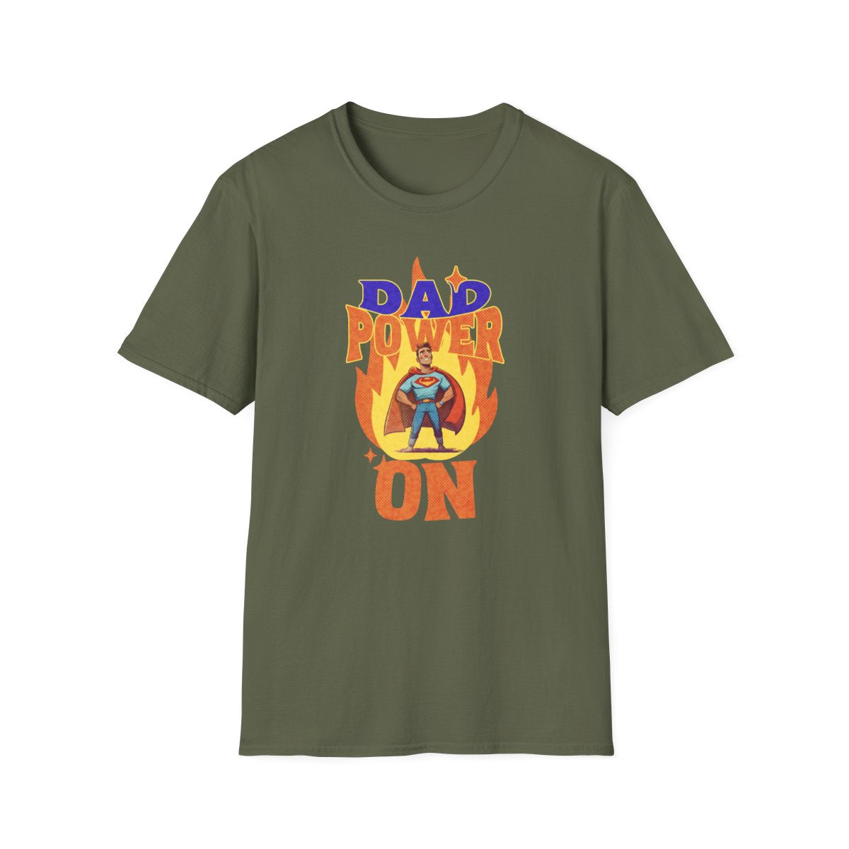 Dad Power On Superhero T-Shirt for Dads - funny t-shirt by Cheeky Business