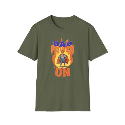 Dad Power On Superhero T-Shirt for Dads - funny t-shirt by Cheeky Business