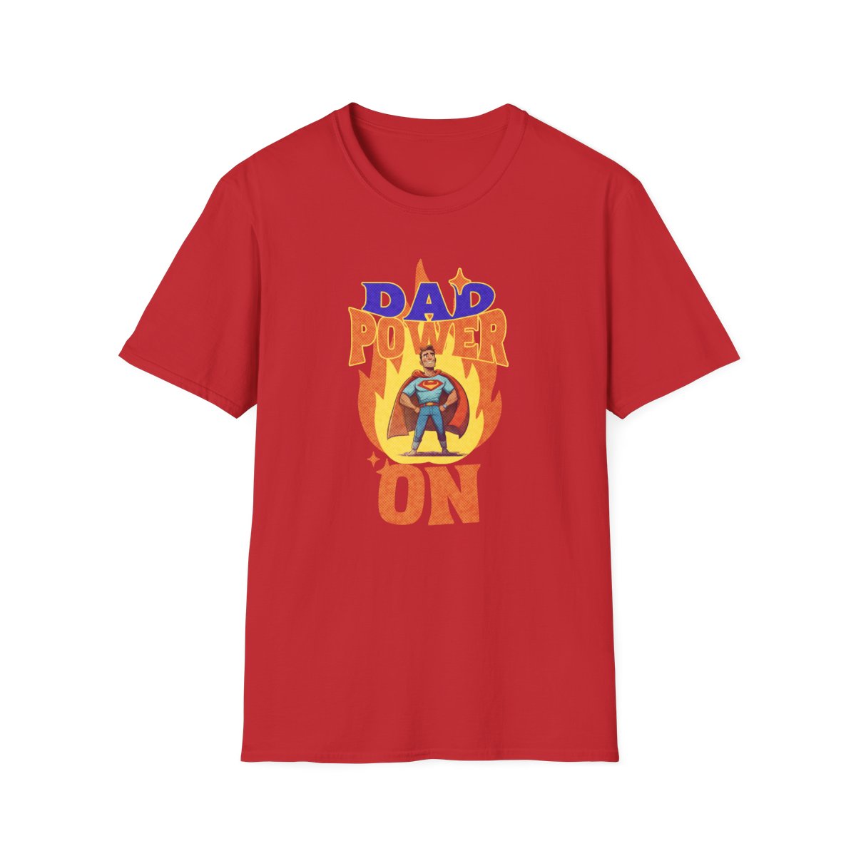 Dad Power On Superhero T-Shirt for Dads - funny t-shirt by Cheeky Business