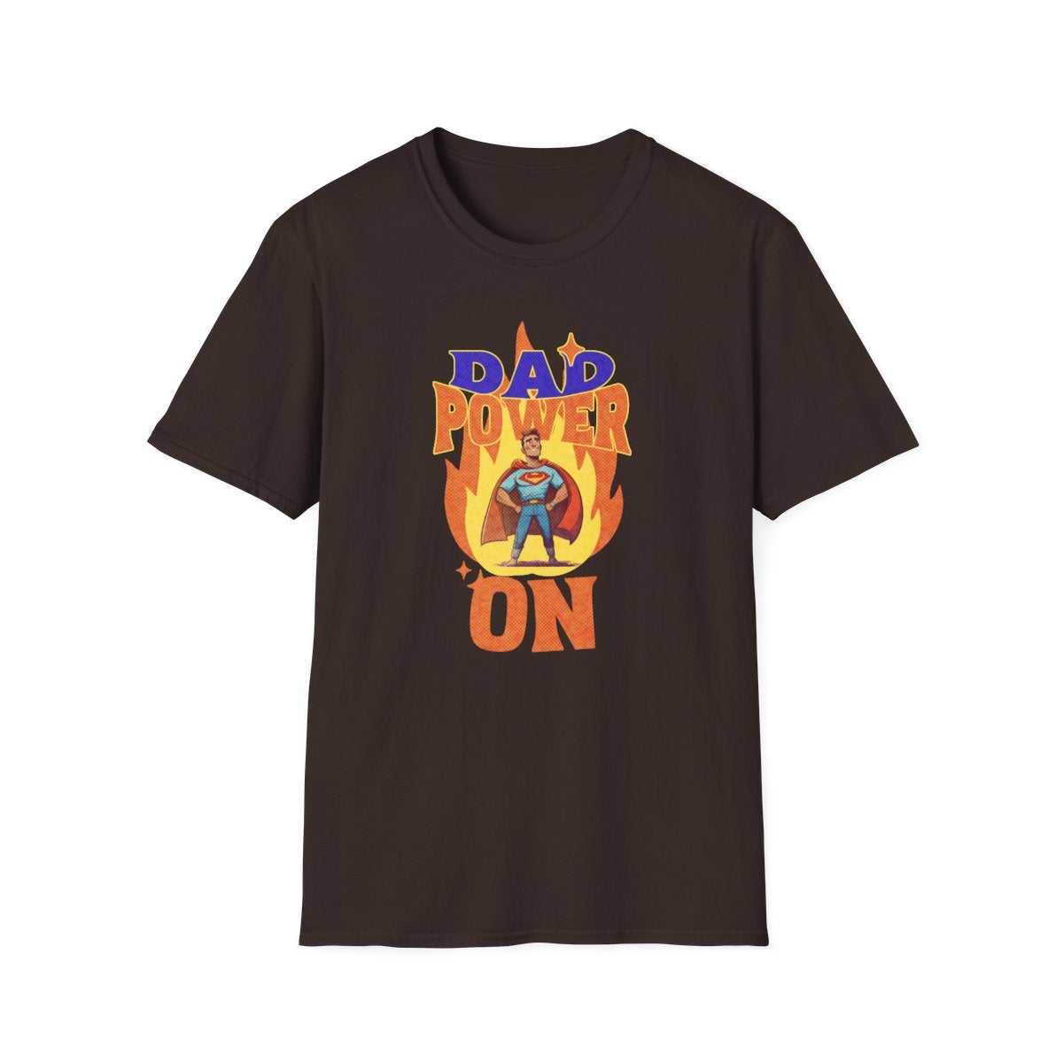 Dad Power On Superhero T-Shirt for Dads - funny t-shirt by Cheeky Business