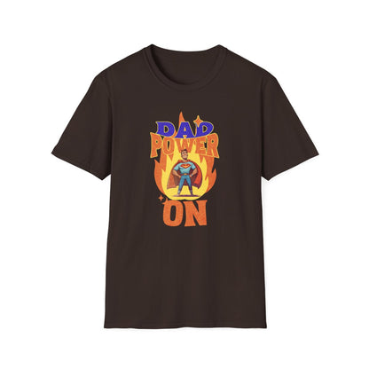 Dad Power On Superhero T-Shirt for Dads - funny t-shirt by Cheeky Business