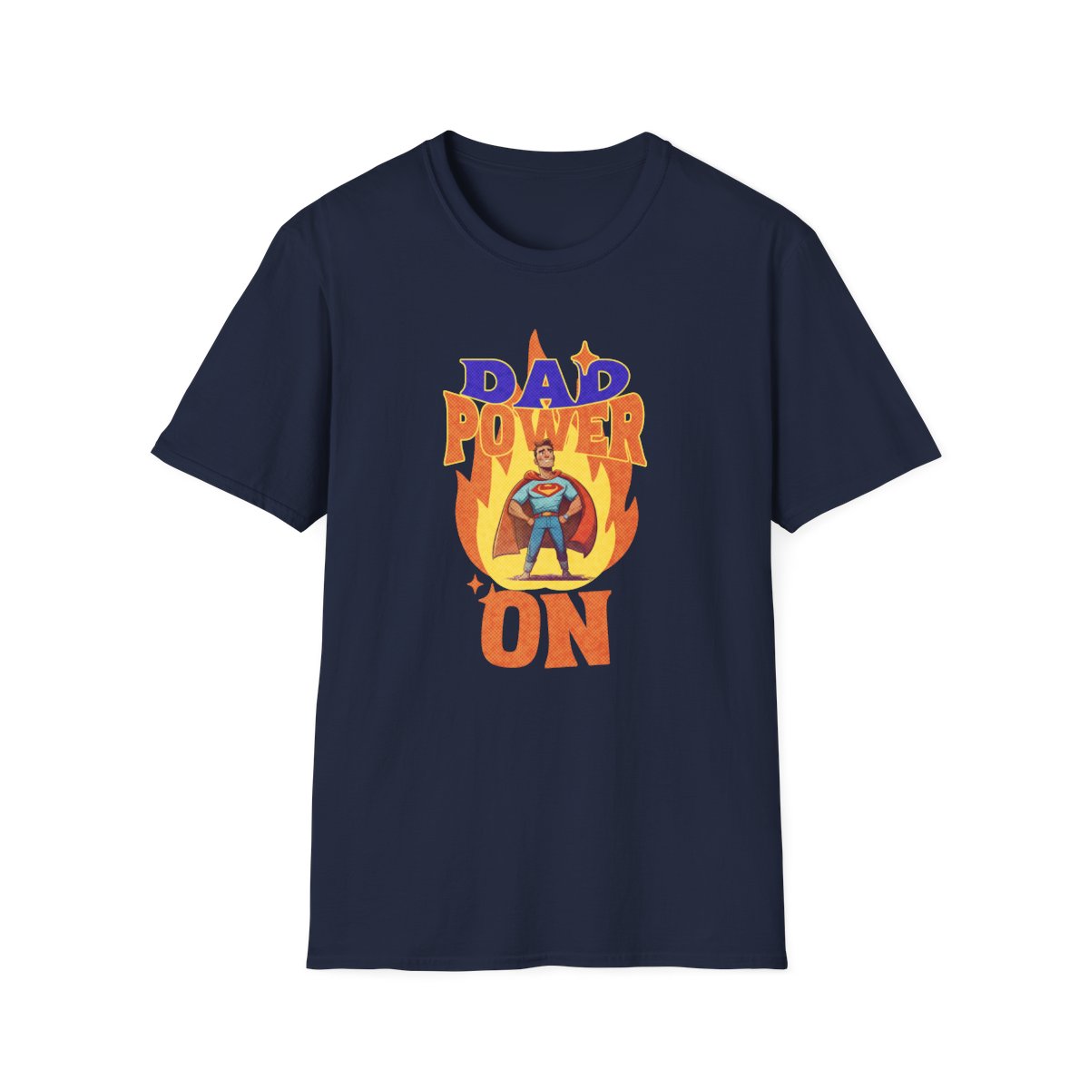 Dad Power On Superhero T-Shirt for Dads - funny t-shirt by Cheeky Business