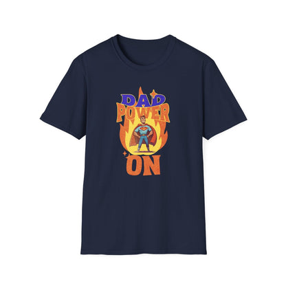 Dad Power On Superhero T-Shirt for Dads - funny t-shirt by Cheeky Business