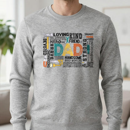 Dad The Handyman Sweatshirt in Sport Grey, worn, our photo