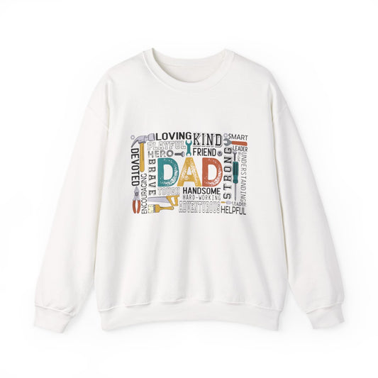 light pink sweatshirt with dad the handyman funny design