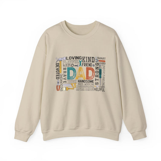 sand sweatshirt with dad the handyman bold printed graphic