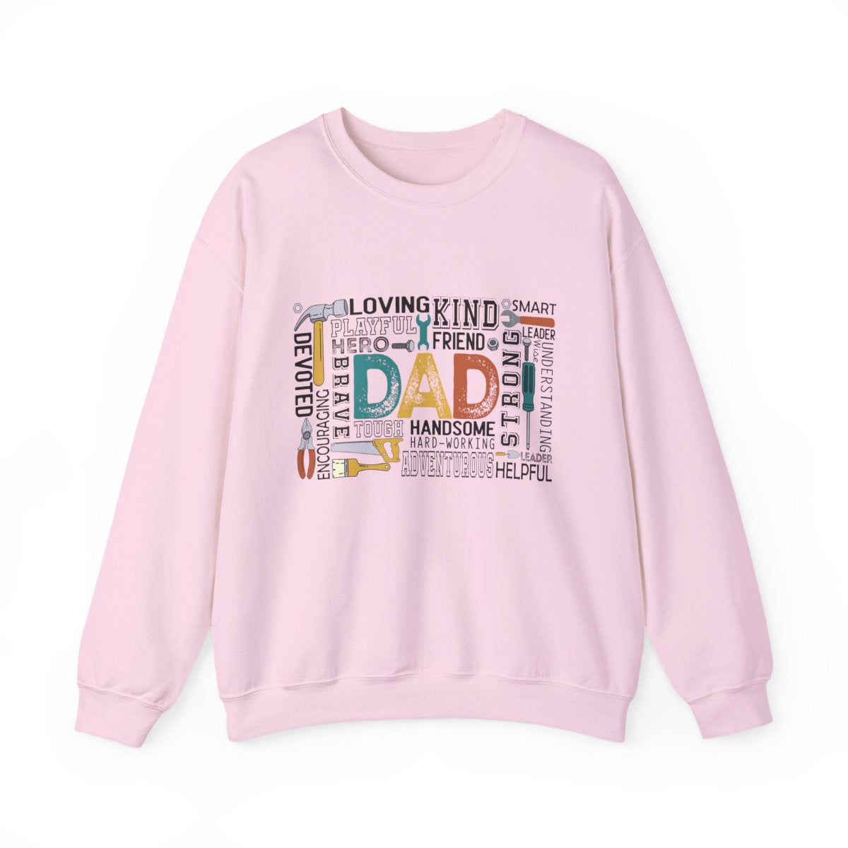 white sweatshirt with dad the handyman funny slogan print
