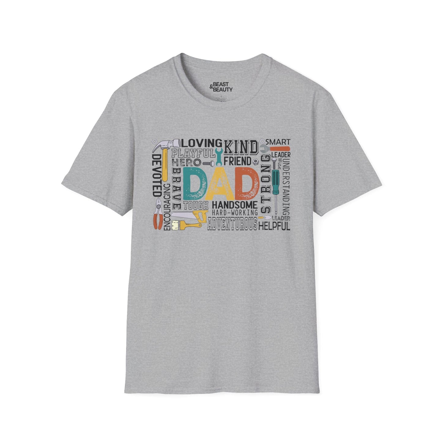 sport grey t-shirt with dad the handyman graphic tee for Father's Day