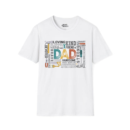 white t-shirt with dad the handyman handyman slogan gift idea