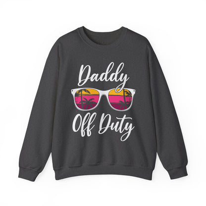 dark heather sweatshirt with daddy off duty bold print dad gift