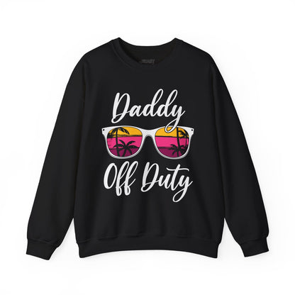 black sweatshirt with daddy off duty slogan funny dad gift idea
