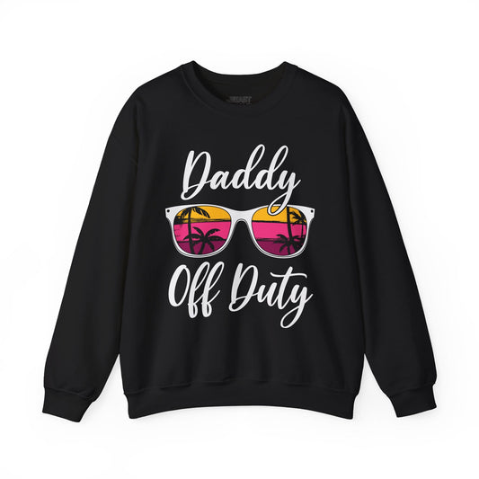 black sweatshirt with daddy off duty slogan funny dad gift idea