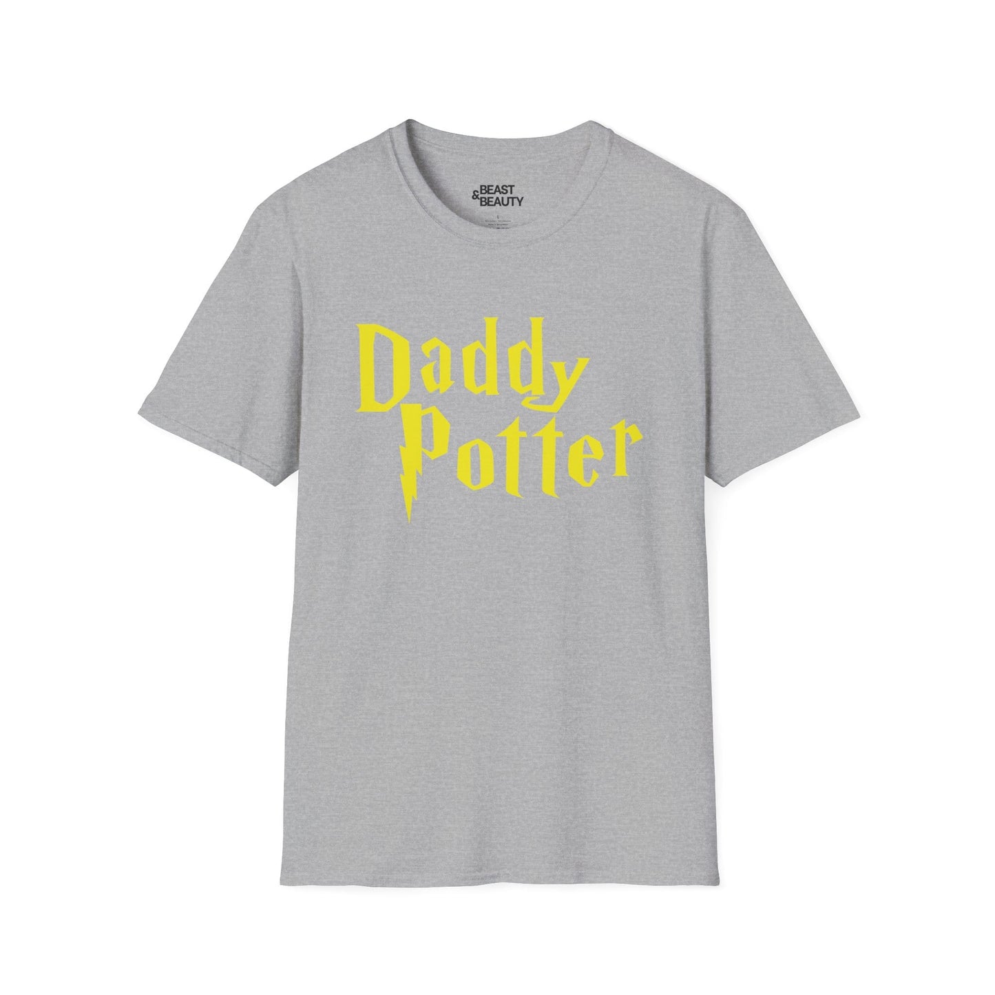 sport grey t-shirt with daddy potter wizard dad design