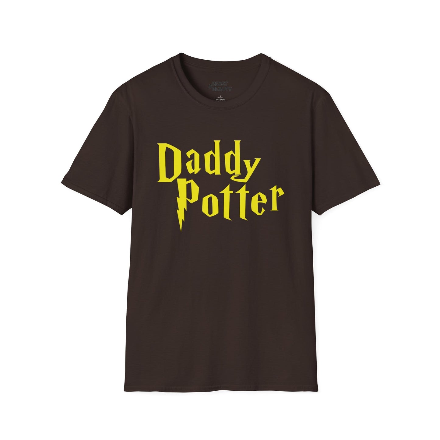 dark chocolate t-shirt with daddy potter funny father design