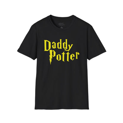 black t-shirt with daddy potter funny dad print