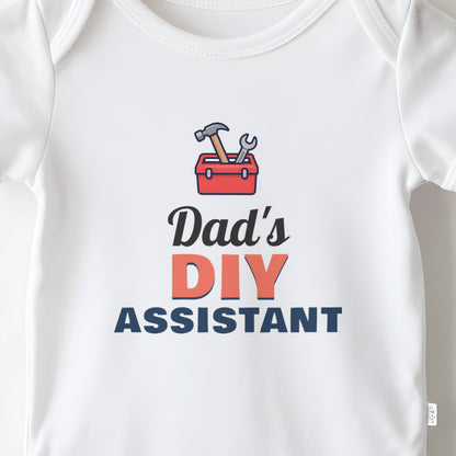 Dad's DIY Assistant baby grow print close-up