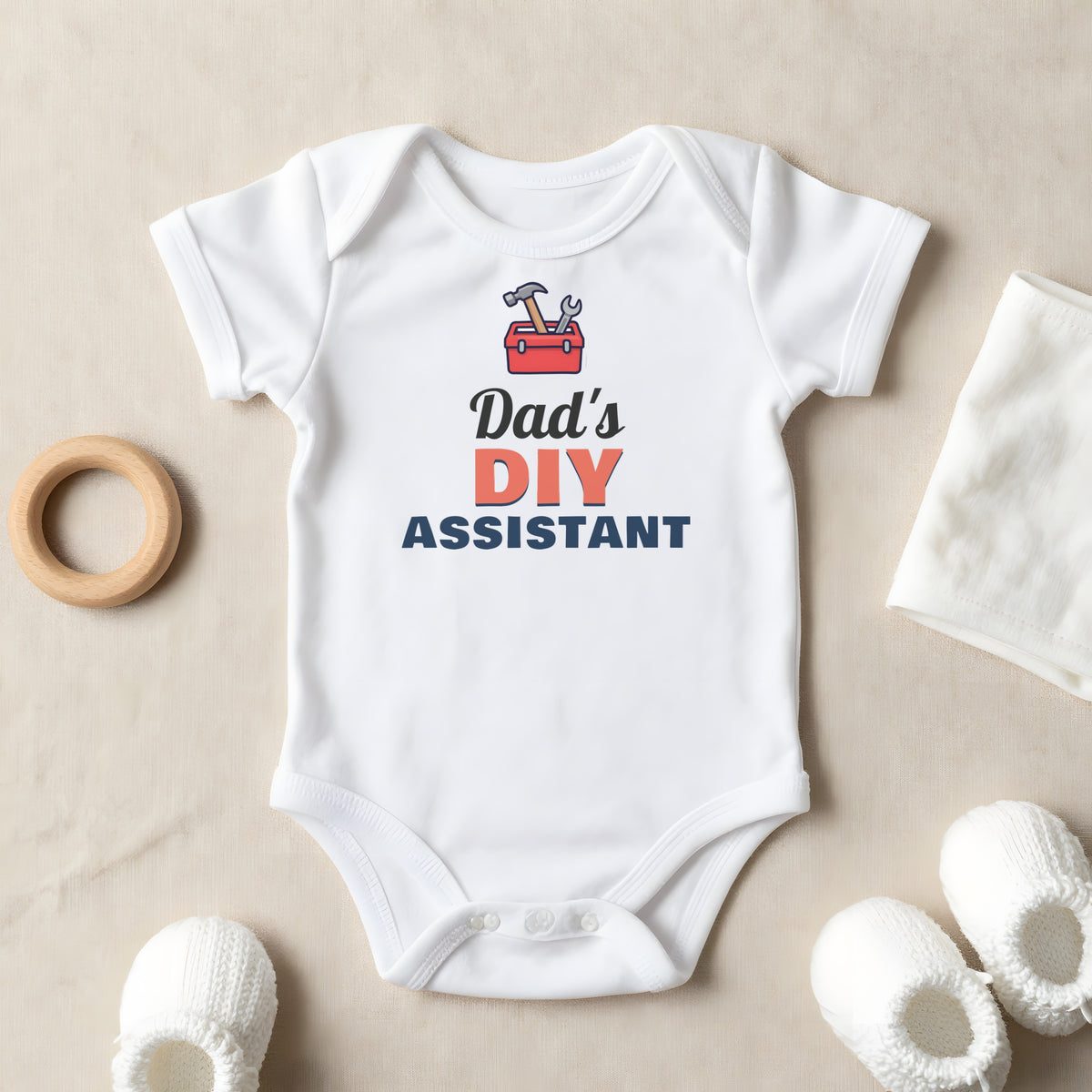 Dad's DIY Assistant baby grow laid flat