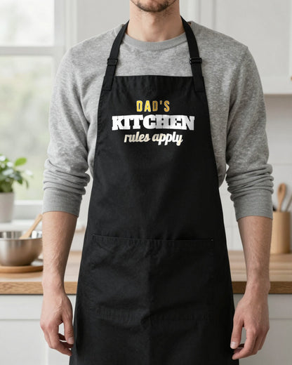 Dad's Kitchen & Washing Up Crew grown-up apron, worn