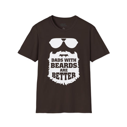 dark chocolate t-shirt with dads with beards are better graphic slogan