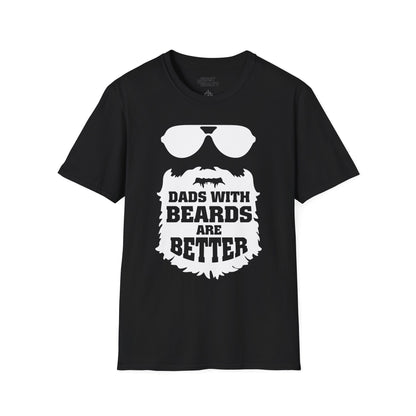 black t-shirt with dads with beards are better funny beard design