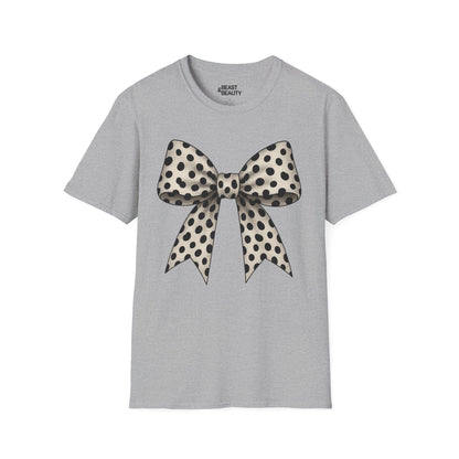 sport grey t-shirt with dalmatian bow coquette design