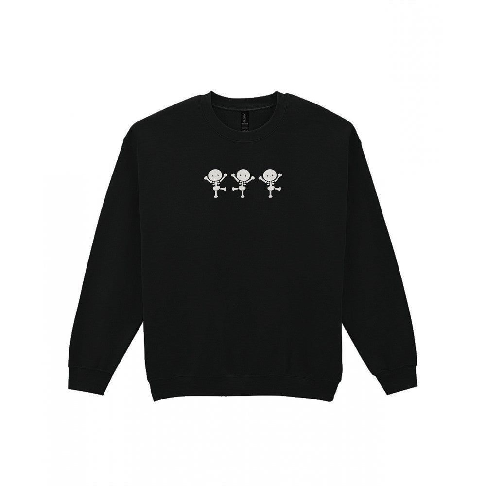 Dancing Skeletons Embroidered Sweatshirt in Black